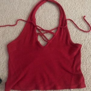 Red crop top